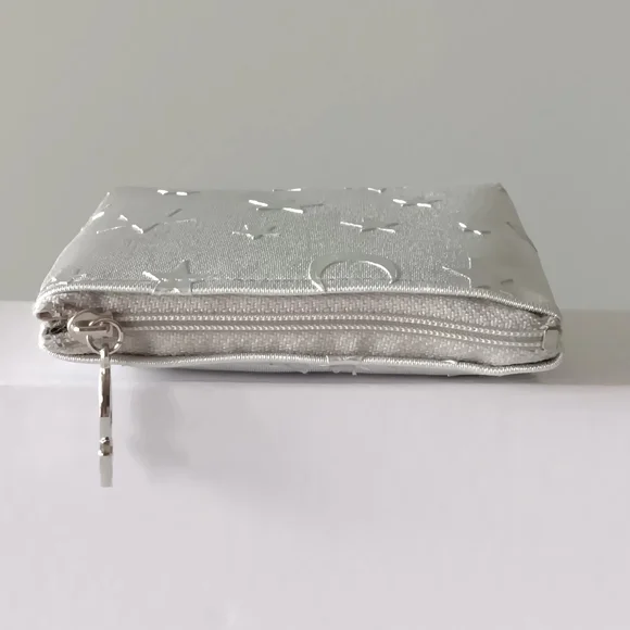 NEW Rocket City Silver Moon & Stars Celestial Themed Zippered Mini Bag - Picture 3 of 9